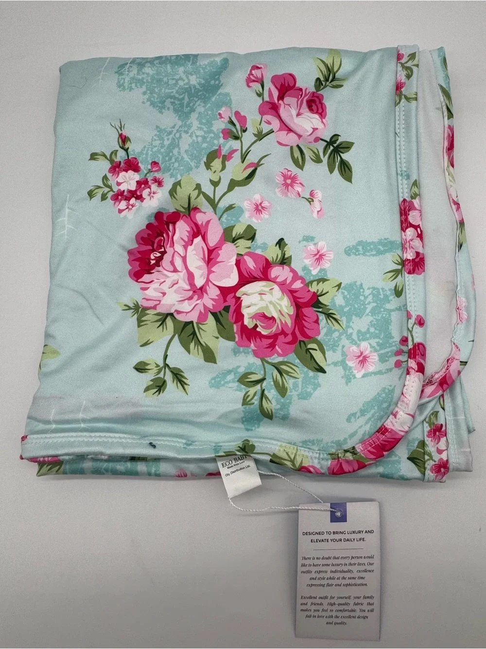 NWT ECO Baby Polyester/Spandex Swaddle Blanket in Floral Print